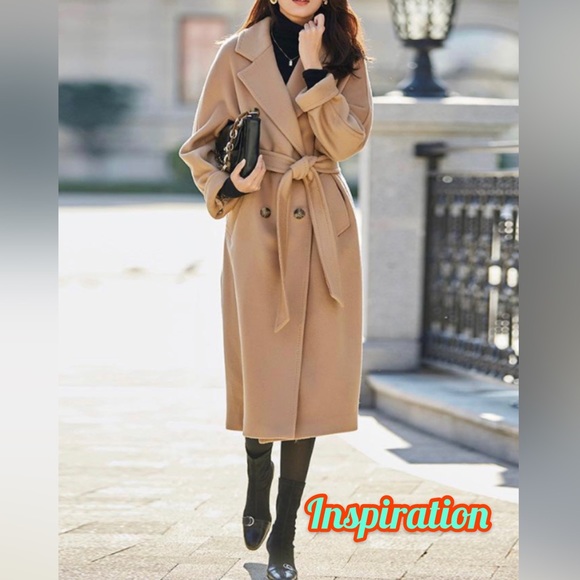 Olsen Collection Camel Double Breasted Duster - Picture 2 of 15